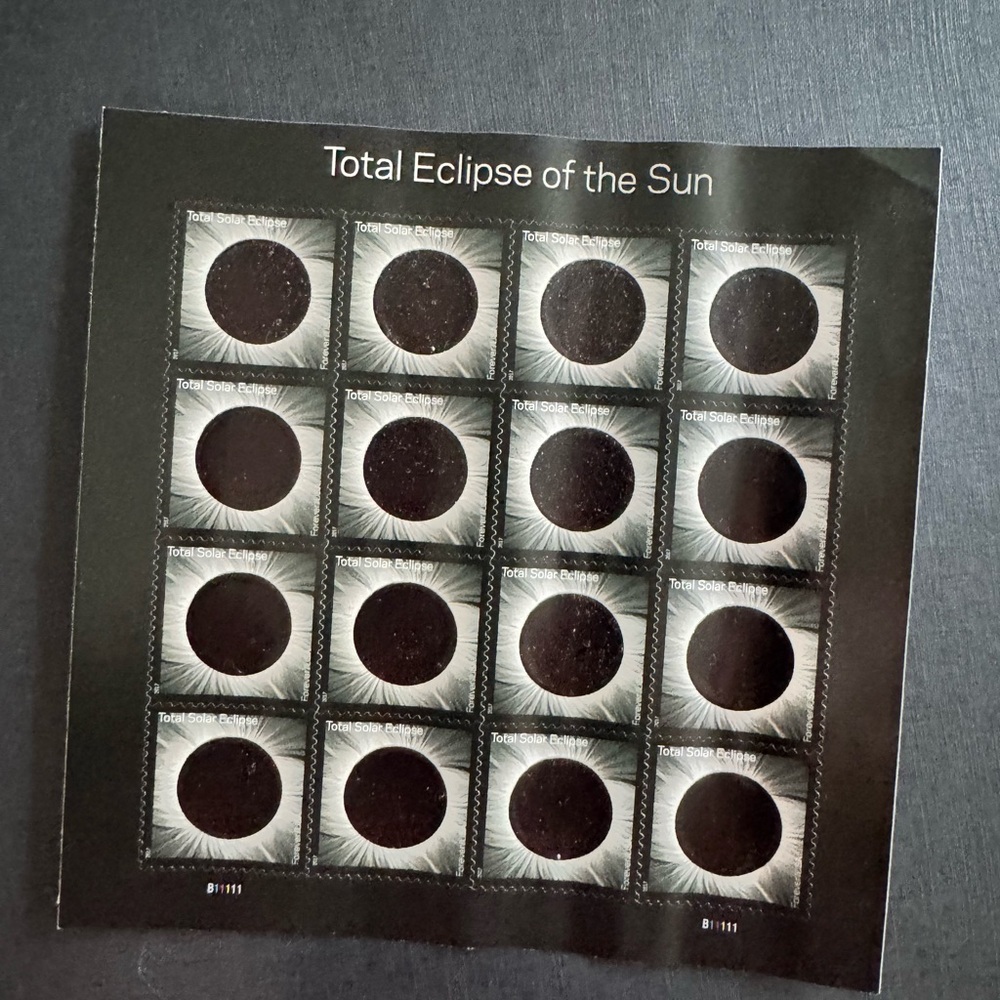 USPS Solar Eclipse Commemorative Stamp Sheet - 2017 Design